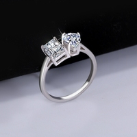 Bague en argent sterling 925 de la marque MuShan, bague radiante en moissanite VVS, plaquée or véritable 18 carats, bagues fines brevetées MST pour femmes