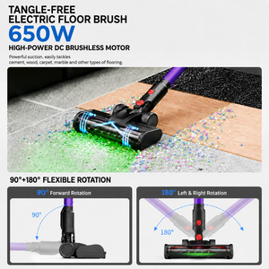 OEM ODM Cordless Stick Vacuum Cleaner Brushless Motor 40kPa Cordless Vacuum Cleaner for Pet Hair Carpet Floor Home Cleaning - Product Image 4