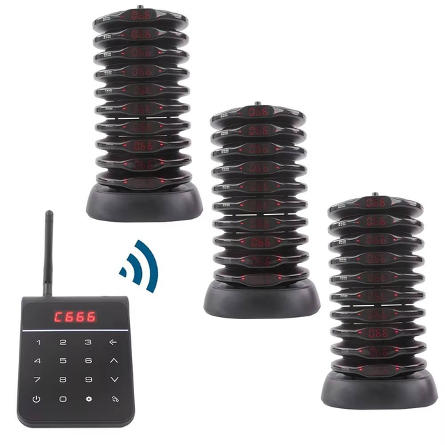 High Quality Wireless Restaurant Pager System 10 20 Buzzers Waterproof for Food Truck Coffee Shop Quickly Pairing