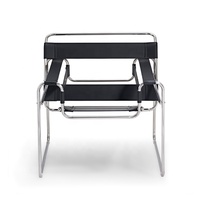 Fauteuil Designer Haut de Gamme Moderne en Similicuir de Selle pour Salon, Chambre, Hôtel, avec Cadre Métallique