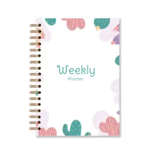 Hot Sale Weekly Planner Hard Cover Spiral Inspirational Agenda Goals Self Care Journal Daily Notepad Agenda Notebook