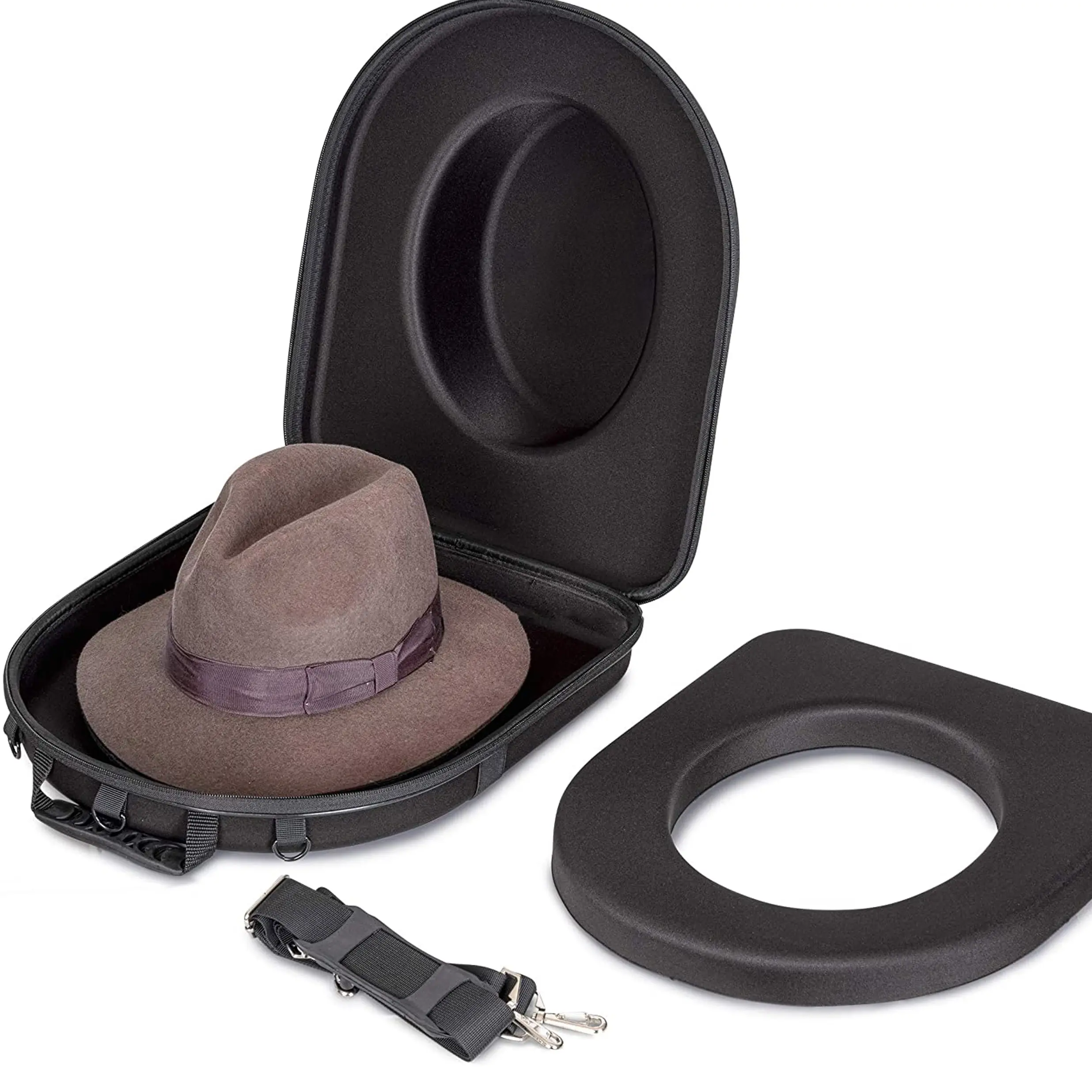 Hot Sell EVA Fedora Carrying Case Travel Bag  Carrier Storage Fedora Hat Case Packaging with Shoulder Strap