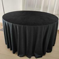 Nappe de table en polyester lavable en lin nappe ronde en velours de 120 pouces pour les banquets, les buffets et les mariages.