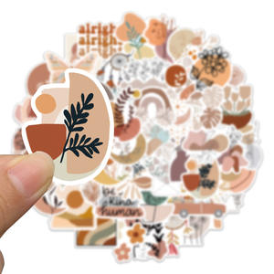 Pegatinas estéticas bohemias, decoración artística minimalista de línea abstracta para botella de agua, pegatinas de vinilo para monopatín de ordenador portátil y <span class=keywords><strong>teléfono</strong></span> familiar, 50 Uds. - Product Image 4