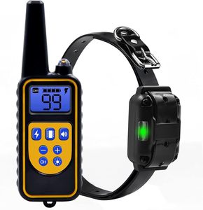 Impermeable recargable 1640ft perro choque Collar remoto LED luz pitido entrenamiento Collar material plástico moda ecológica - Product Image 1