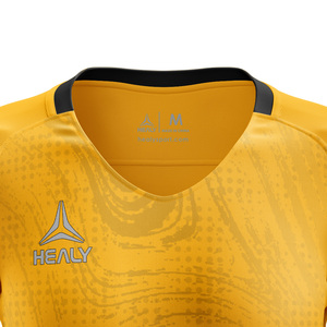 Camiseta de Fútbol para Mujer Healy, Ajustada, con Rayas Amarillas Brillantes, 100% Poliéster, Transpirable, Sublimada - Product Image 4