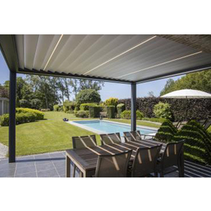 Pergola en aluminium avec rideaux motorisés d'extérieur, ombrage de jardin, volet roulant, écran zippé, pare-vent, pavillon de pergola 3x6 - Product Image 5