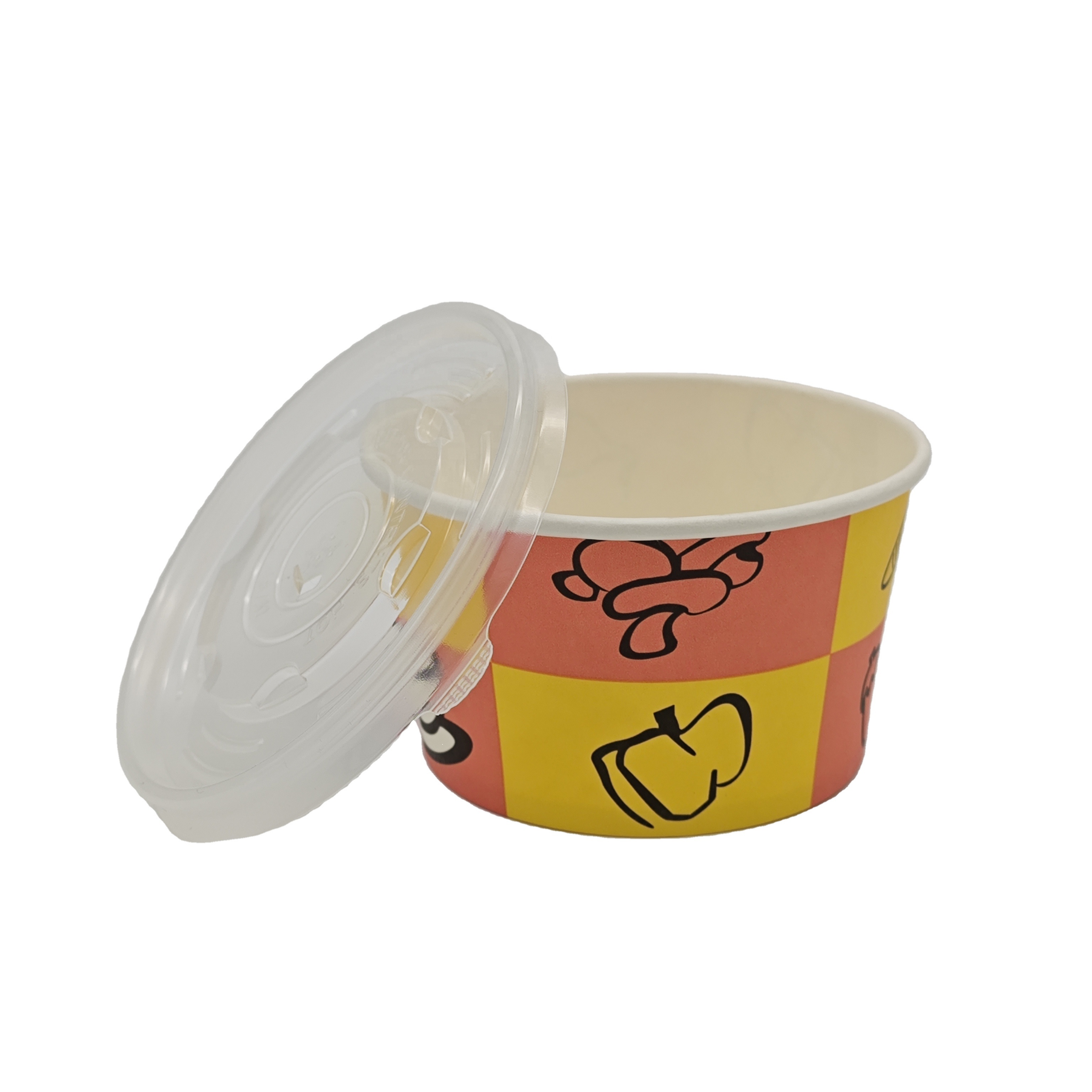 12oz Soup Bowl Rice Plate Round Paper Dish for Food Contact Absorbent Paper Doilies Packaging Paper