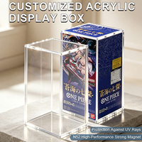 Boîte de présentation magnétique en acrylique écologique pliable monobloc pour booster TCG, anti-poussière, résistante aux UV, empilable, transparente pour cartes