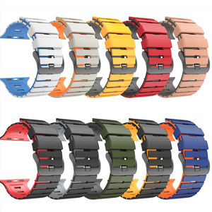 Bracelets de montre en silicone bicolores minimalistes, résistants à la transpiration, compatibles avec <span class=keywords><strong>Apple</strong></span> <span class=keywords><strong>Watch</strong></span> Series 10 46mm, gagnant-gagnant - Product Image 2