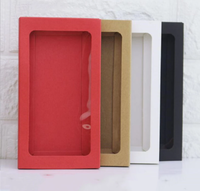 Boîte cadeau personnalisée en papier kraft recyclé pour téléphone portable avec gaufrage et fenêtre transparente