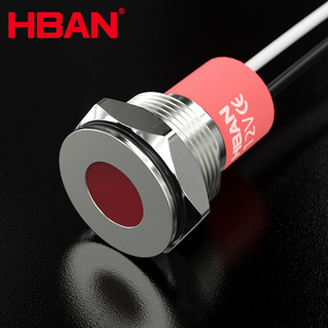 HBGQ14T-D/Y/S Bảng điều khiển gắn kết chỉ số ánh sáng 14mm phẳng đầu tròn kim loại thép không gỉ dẫn đèn thí điểm với dây - Product Image 3