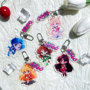 Customized Japanese Man Beautiful Girl Warrior Water Ice Moon Q Edition Image <b>Keychain</b> Card <b>Keychain</b> Acrylic Accessories - Product Image 2