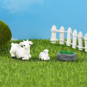 Simulated <b>Lamb</b> Moss Miniature Landscape Ornament Resin Animal Tabletop <b>Garden</b> Decor Indoor Outdoor - Product Image 2