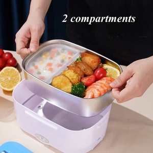 Boîte à lunch <span class=keywords><strong>chauffante</strong></span> électrique Portable 40W en acier inoxydable détachable 1.5L bol chauffant voiture/camion/bureau boîte à <span class=keywords><strong>manger</strong></span> four à micro-ondes - Product Image 3