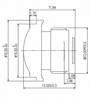 Objectif de caméra Musi M12, objectif CCTV 1/5 pouce, longueur focale 4 mm, 5 MP mégapixels, objectif à montage sur carte Musi, EFL