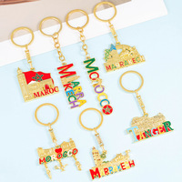 Vente en gros de souvenirs touristiques populaires de style marocain, cadeaux, porte-clés en métal, sacs à dos et pendentifs pour le commerce extérieur