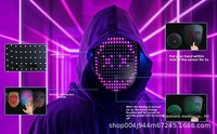 Masque LED lumineux transfrontalier best-seller pour Halloween, en plastique, pour hommes, pleine couleur, édition via application, activé par geste, 6 mois