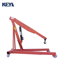 Grue mobile hydraulique pliable de 500 kg avec télécommande, double rail, construction métallique pour petit atelier