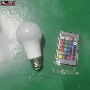 Bombilla led e27 rgbw, lámpara remota IR, 16 colores, e27