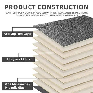 Contreplaqué filmé antidérapant à motif hexagonal noir de 9 mm pour flight case - Product Image 6