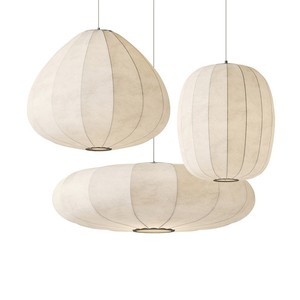 Chinese Style Silk Pendant Lamp Oval Shape <b>Led</b> <b>Light</b> For Hotel Guesthouse Tea Room Study Room Lighting Fixture - Product Image 5