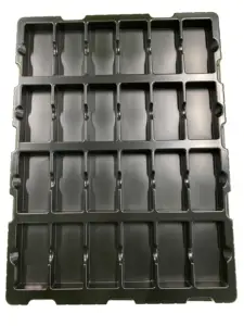 Packing Tray LN-3666 ESD Black Blister Tray Packing For PCB