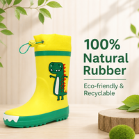 Bottes de pluie pour enfants avec col à cordon, imperméables, antidérapantes, en caoutchouc naturel, pour tout-petits, pour jouer dans les fossés du jardin