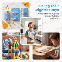 Natuurlijke Kinder Vitamine Gummies met Omega 3 DHA EPA Multivitamine Formule Fruit smaak Kauwgommetjes voor Dagelijkse Voeding