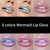 Rouge à lèvres liquide minéral mat waterproof scintillant, couleur sirène populaire, brillant longue tenue hydratant