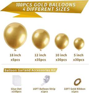 Globo de Látex Color Dorado para Navidad, Decoraciones para Fiestas, Bodas y Tiendas - Product Image 5