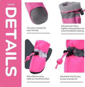 Chaussures pour chien à livraison rapide, semelle antidérapante, bottes de protection pour pattes avec sangles réfléchissantes, protection des pieds, plusieurs tailles - Product Image 3