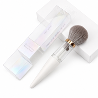 En stock, directement de l'usine : Ensemble de 5 pinceaux de maquillage portables pour le visage, synthétiques, véganes, pour poudre et fard à paupières, idéal pour les voyages, vente en gros