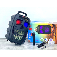 Microphone sans fil portable en plastique avec télécommande USB/XLR/RCA, lumière LED RGB, Bluetooth, TF, FM, AUX, enceinte de fête 10W 8 pouces, karaoké
