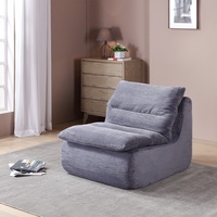 Fauteuil simple moderne en tissu velours, motif gaufré, pour salon, chambre, dortoir, canapé paresseux, amovible et lavable