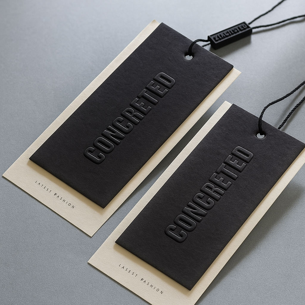 Custom Hanging Label Kraft Clothes Printed Paper Label Black Hang Tag Swing Price Tag Jewelry Custom Labels For Clothing Brand