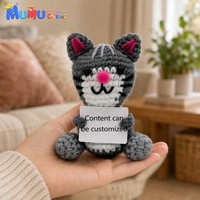 Peluche chat au crochet faite à la main, amigurumi réglable, décoration de bureau, cadeau anti-stress, vente en gros personnalisée