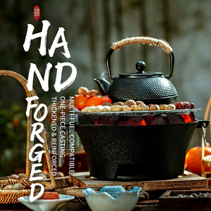 Estufa de <span class=keywords><strong>Carbón</strong></span> Portátil Multifuncional de Hierro Fundido sin Humo <span class=keywords><strong>para</strong></span> Hervir Té, Olla Caliente y <span class=keywords><strong>Barbacoa</strong></span> - Product Image 2