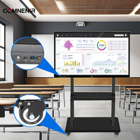 Pizarra blanca inteligente todo en uno, tablero de enseñanza electrónico para escuelas, educación, niños, muebles integrales, pizarra de plástico