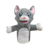 Marionnettes à main en peluche chat et souris de dessin animé, en coton PP, hauteur 11-30 cm, pour la maternelle et l'interaction parent-enfant, pour poupées