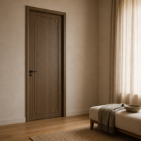 Porte de chambre en MDF mélaminé, nouveau design de cadre encastré de style chinois, porte pré-finitionnée pour villas et appartements (commandes en gros)