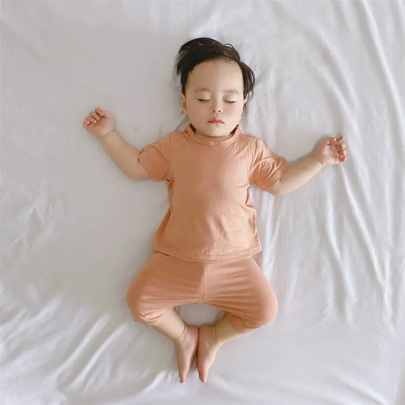 Bebek erkek takım elbise erkek hazır 2 adet kısa kollu pantolon rahat bebek pijama seti