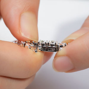 Collar con Colgante de Cadena de Eslabones y Diamante Cultivado en Laboratorio, Corte Redondo, 1ct-3ct, D VVS, Oro Blanco de 14k/18k, Joyería Personalizada para Bodas y Fiestas - Product Image 2