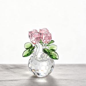 Nouvelle figurine en cristal rose étincelante et élégante, artisanat en cristal coloré, idéale pour la décoration intérieure et les entreprises - Product Image 1