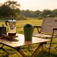 Vente en gros de tasses à café portables en acier inoxydable de 12 oz, à double paroi, avec logo personnalisé