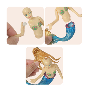 WAYEE Set di Giocattoli in Plastica a Tema Sirena con Mappa dell'Oceano, Stelle Marine, Conchiglie e Delfini, 12 Colori per Bambini, Creatività Fai-da-Te - Product Image 4