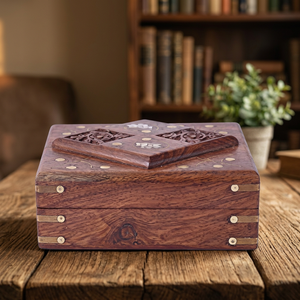 PERFECT COLLECTION <b>Small</b> Wooden Cremation Urn for Dog and Cat Ashes Traditional Tabletop <b>Vase</b> 1-2L Capacity - Product Image 5