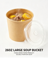 Bol à soupe en papier kraft recyclable à paroi simple, personnalisable avec impression sérigraphique pour emballage alimentaire