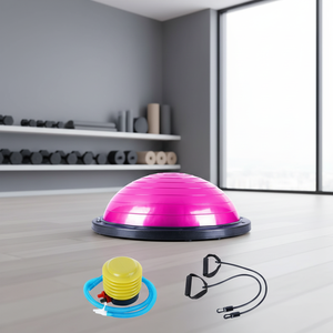 CHENGMO SPORTS 46CM Half Pilates Ball Thickened Explosion-proof Half Ball Balance <strong>Trainer</strong> with Resistance Bands and Air <strong>Pump</strong> - Product Image 6