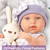 Grenzüberschreitendes Vinyl 12-Zoll-Reborn-Puppen-Set: Anziehpuppe für Partys, beruhigende Puppe, Baby-Schlafkorb-Set, Großhandel, simuliertes Baby